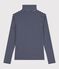 Damen-Rollkragenshirt L'Iconique aus Baumwolle blau SMOKING/weiss MARSHMALLOW
