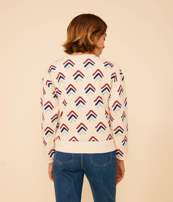Damen-Sweatshirt aus Molton weiss AVALANCHE/ MULTICO