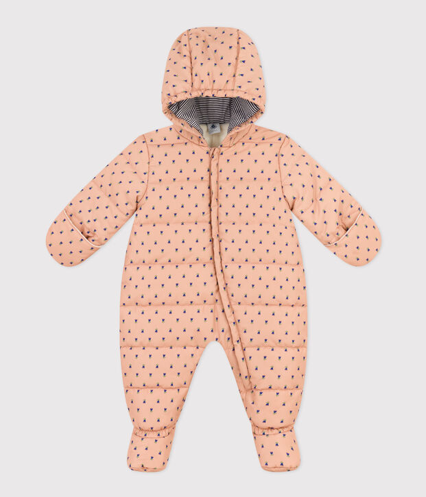 Gemusterter Baby-Schneeanzug beige/vielfarbig