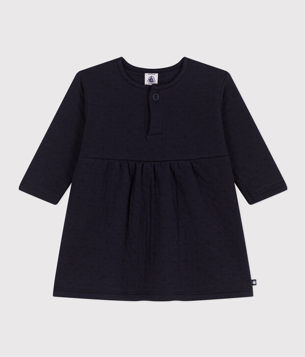 Bedrucktes lang&auml;rmeliges Babykleid aus gestepptem Doppeljersey SMOKING