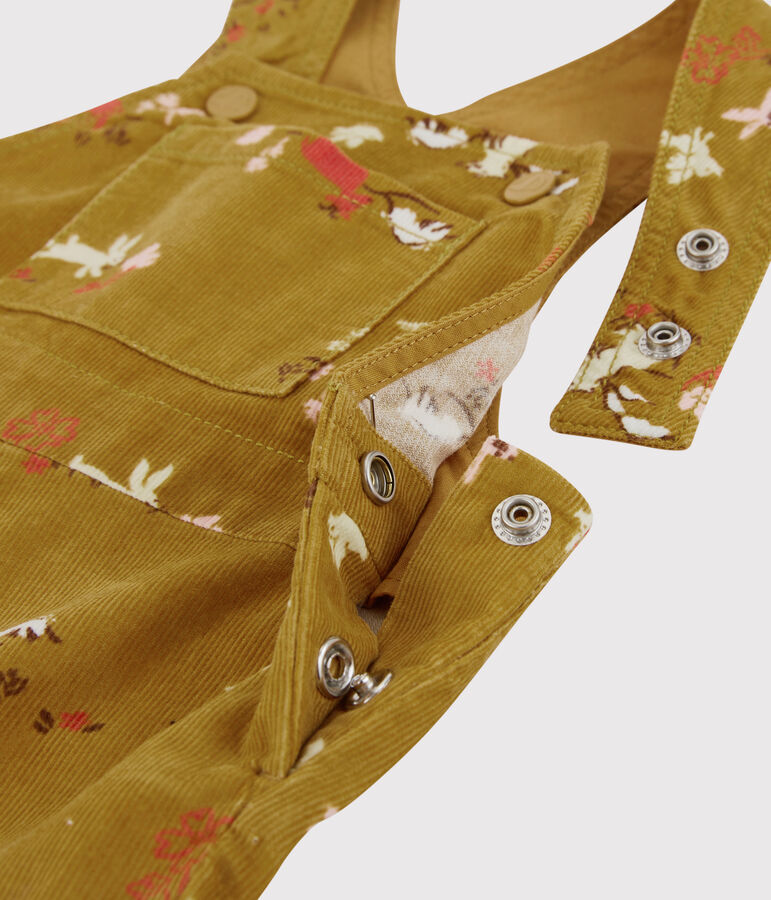 Baby-Latzhose aus Velours. gelb TOPAZE/ MULTICO