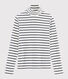 Rollkragenshirt aus gestreifter Baumwolle für Damen