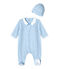 Unisex-Baby-Strampler und Mütze für Neugeborene blau TOUDOU/weiss ECUME
