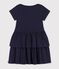Kurz&auml;rmeliges Kinder-Kleid aus einfarbiger Baumwolle SMOKING