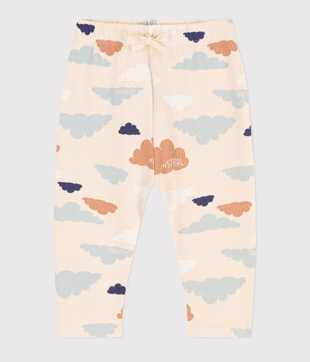 Baby-Hose aus bedrucktem Molton naturfarben/vielfarbig