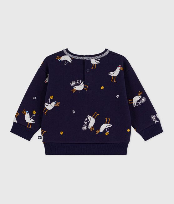 Baby-Kapuzensweatshirt aus Baumwolle mit Möwenmotiv blau SOIR/ MULTICO