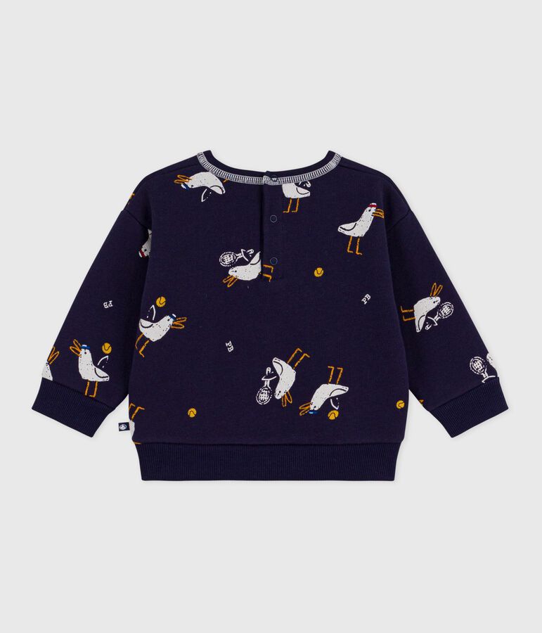 Baby-Kapuzensweatshirt aus Baumwolle mit M&ouml;wenmotiv blau/vielfarbig