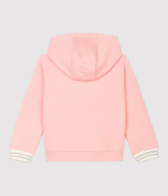 Kinder-Kapuzensweatshirt aus Molton für Mädchen rosa MINOIS
