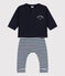Baby-Geschenkset: T-Shirt und Hose blau SMOKING/weiss MARSHMALLOW