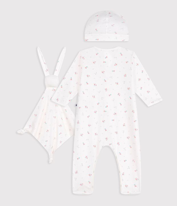 Newborn-Geschenkset aus Baumwolle mit Blumenmotiv vielfarbig