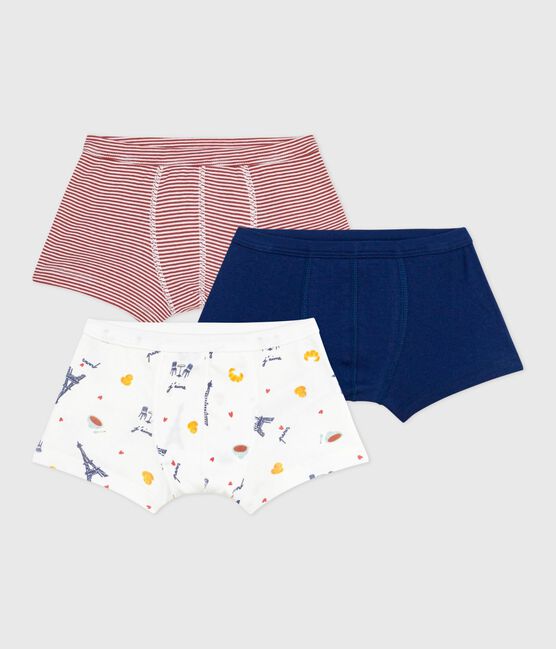 Set Kinder-Boxershorts mit überzogenem Bund aus Baumwolle mit Paris-Motiv variante 1