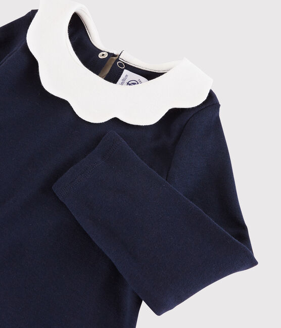 Langärmelige Baby-Bluse für Mädchen blau SMOKING