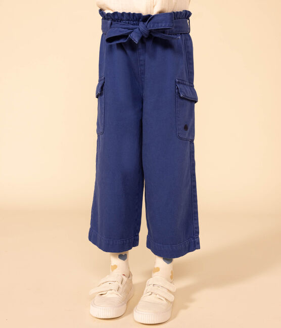 Weit geschnittene Kinderhose aus Lyocell für Mädchen blau INCOGNITO