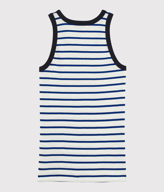 Tanktop aus Baumwolle für Damen weiss MARSHMALLOW/blau SURF
