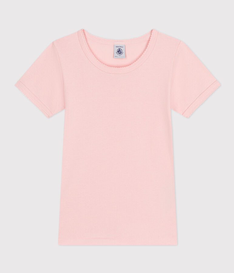 Kurz&auml;rmeliges T-Shirt aus Baumwolle f&uuml;r kleine M&auml;dchen rosa