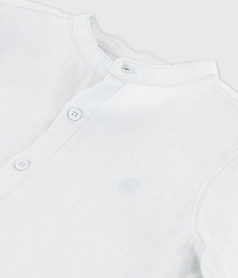 Lang&auml;rmeliges Leinenhemd f&uuml;r Jungen blau PLEINAIR