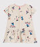 Kurzärmeliges Baby-Kleid aus feinem Jersey beige MONTELIMAR/weiss MULTICO