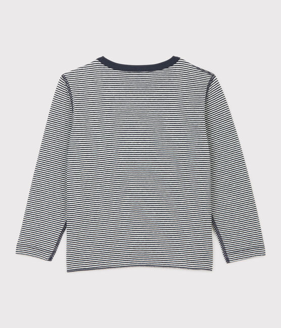 Langärmeliges Kinder-T-Shirt aus Doppeljersey für Jungen blau SMOKING/weiss MARSHMALLOW
