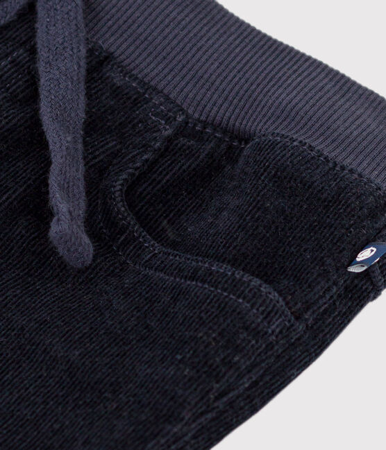 Gerade geschnittene Kinderhose aus Feindcord blau SMOKING