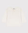 Langärmeliges Baby-T-Shirt aus Baumwolle weiss MARSHMALLOW