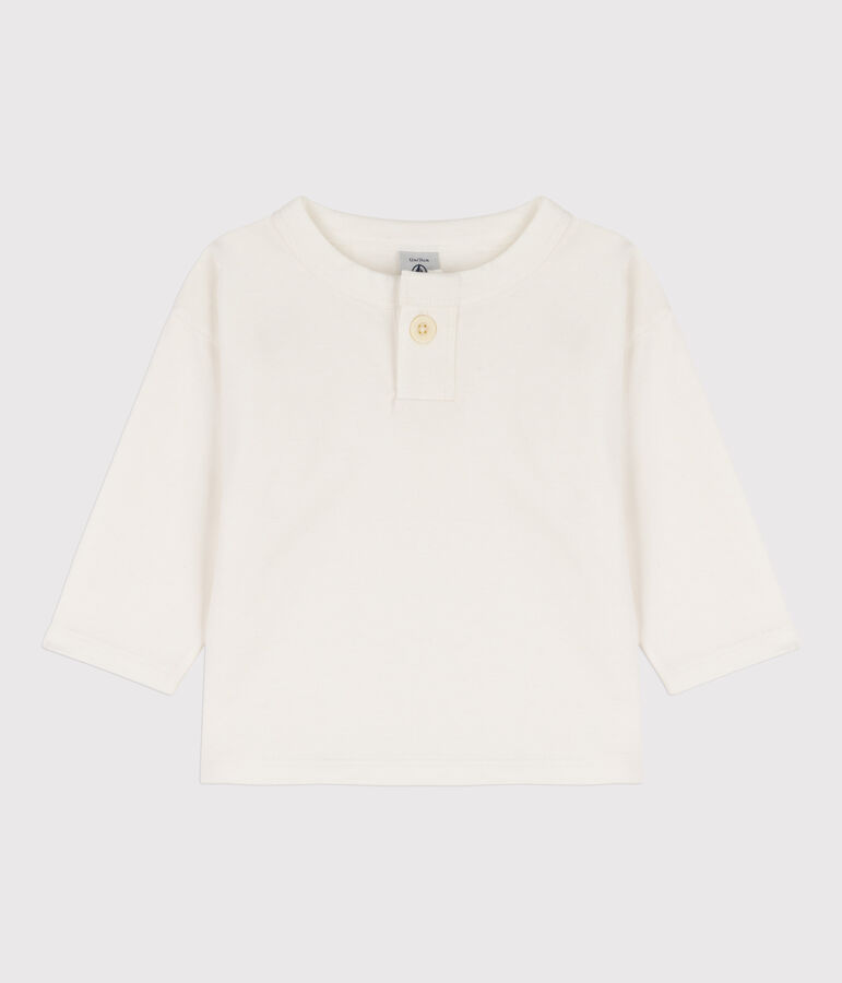 Lang&auml;rmeliges Baby-T-Shirt aus Baumwolle weiss