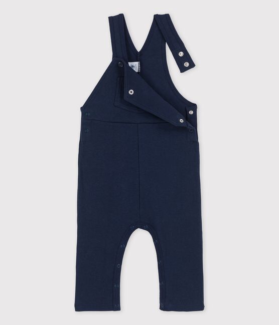 Lange Baby-Latzhose aus dickem Bio-Jersey blau SMOKING