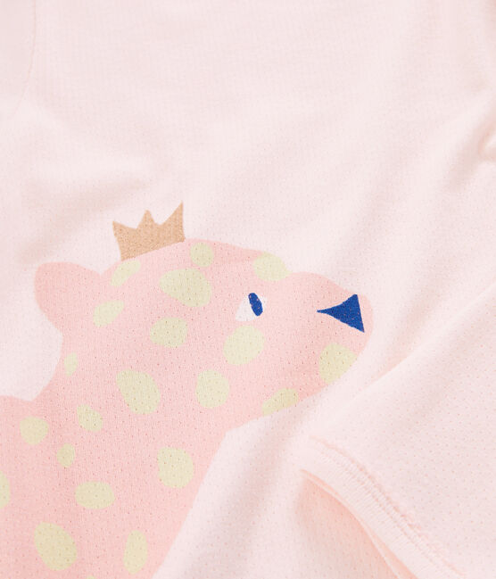 Rippstrick-Pyjama für Mädchen rosa FLEUR