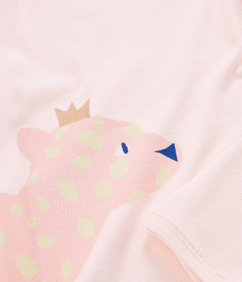 Rippstrick-Pyjama f&uuml;r M&auml;dchen rosa