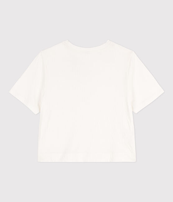 Damen-T-Shirt LE BOXY aus Baumwolle weiss MARSHMALLOW