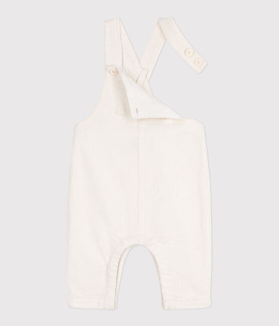 Baby-Latzhose aus einfarbigem Fein-Cord naturfarben MILK