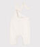 Baby-Latzhose aus einfarbigem Fein-Cord naturfarben MILK
