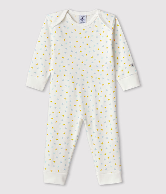 Baby-Strampler aus Baumwolle ohne Druckknöpfe mit Konfetti-Motiv weiss MARSHMALLOW/weiss MULTICO