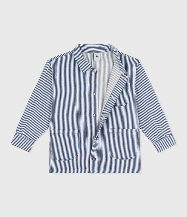 Kinder-Jacke aus Baumwolle mit Streifen blau/weiss