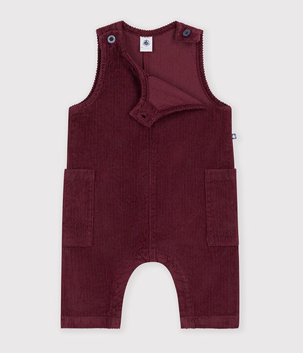 Langer Baby-Overall aus einfarbigem Nicki TRUFFE