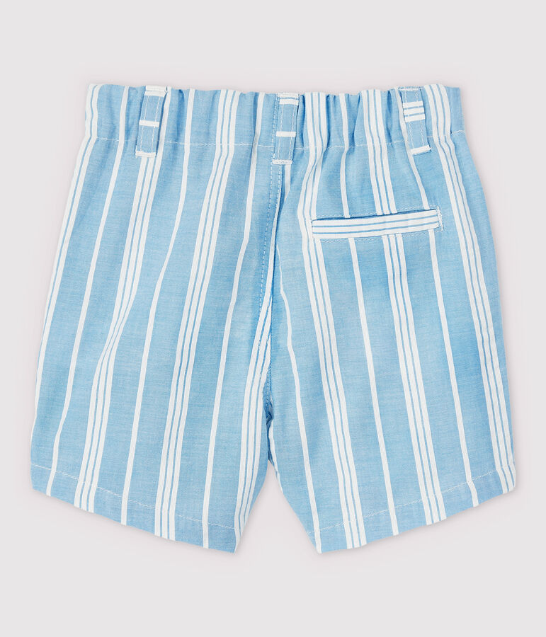 Gestreifte Baby-Shorts aus Popeline Jungen blau/weiss
