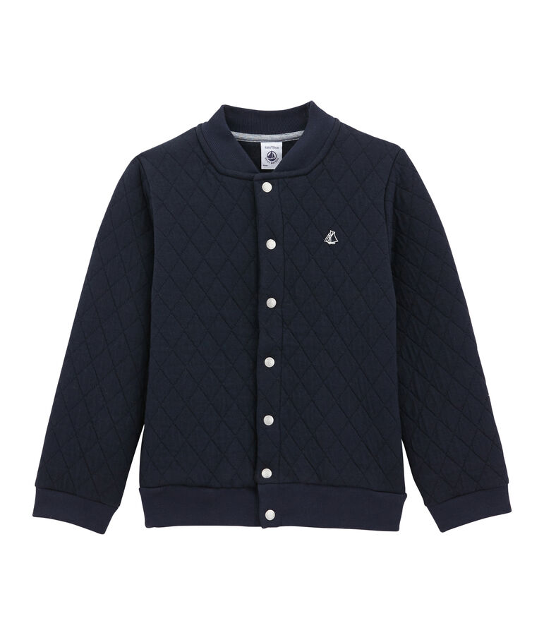 Cardigan aus gestepptem und gedoppeltem Jersey blau