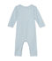 Kurzer Baby-Jungen-Einteiler aus Wolle/Baumwolle blau FRAICHEUR/grau TEMPETE