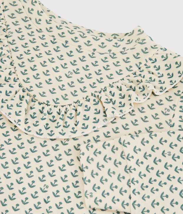 Sweatshirt aus Doppeljersey  f&uuml;r M&auml;dchen naturfarben/gr&uuml;n
