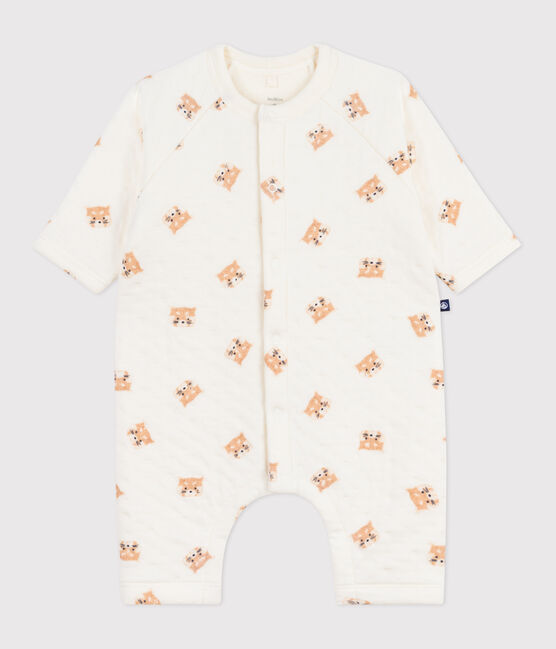 Baby-Kurzoverall aus Baumwolle mit roten Pandas MILK/ MULTICO