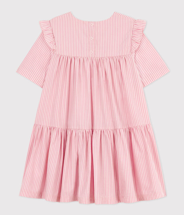 Kurz&auml;rmeliges Baumwollkleid f&uuml;r M&auml;dchen rosa/rosa