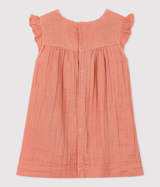Baby-Kleid aus Bio-Baumwollgaze rosa PAPAYE