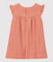 Baby-Kleid aus Bio-Baumwollgaze rosa PAPAYE