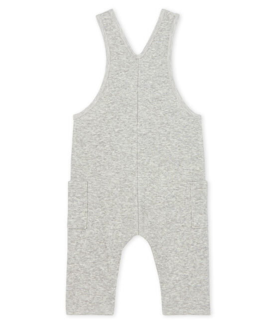 Lange Baby-Latzhose aus Samtstrick für Jungen. grau BELUGA CHINE