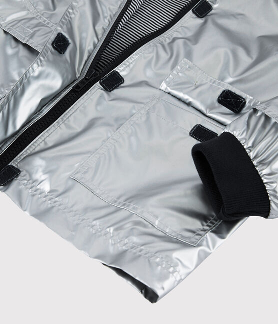 Silberfarbene Kinder-Regenjacke für Mädchen/Jungen grau ARGENT