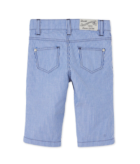 Gestreifte Baby-Jungen-Hose blau SURF/weiss ECUME