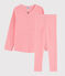 Pyjama aus Baumwolle mit Milleraies-Streifen rosa PEACHY/weiss MARSHMALLOW