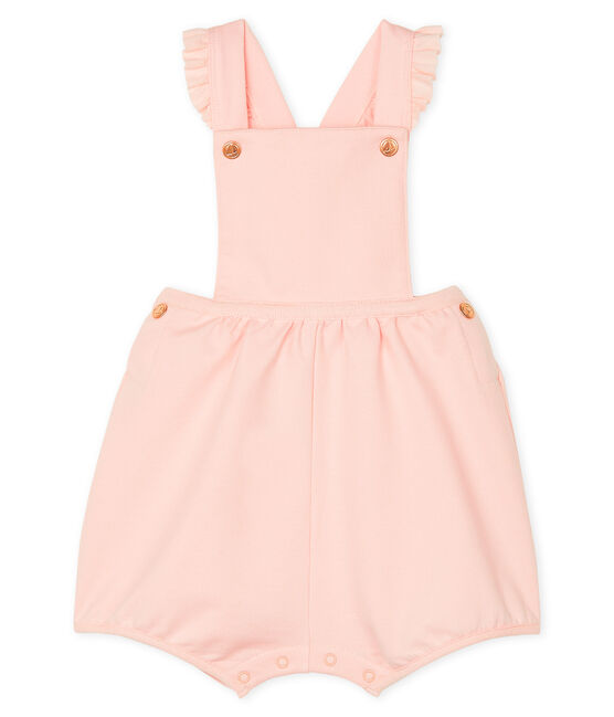 Kurze Baby-Latzhose aus Molton für Mädchen rosa MINOIS