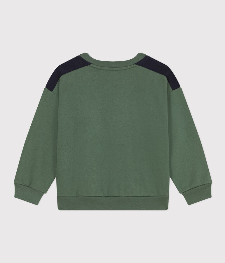 Kinder-Sweatshirt aus Molton f&uuml;r Jungen gr&uuml;n