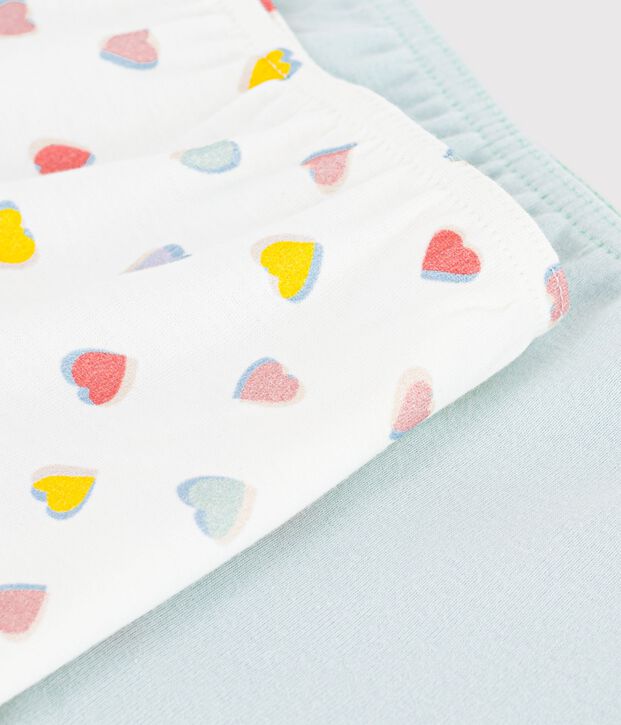 Set langer Kinder-Shortys aus Baumwolle mit Herzmotiv vielfarbig