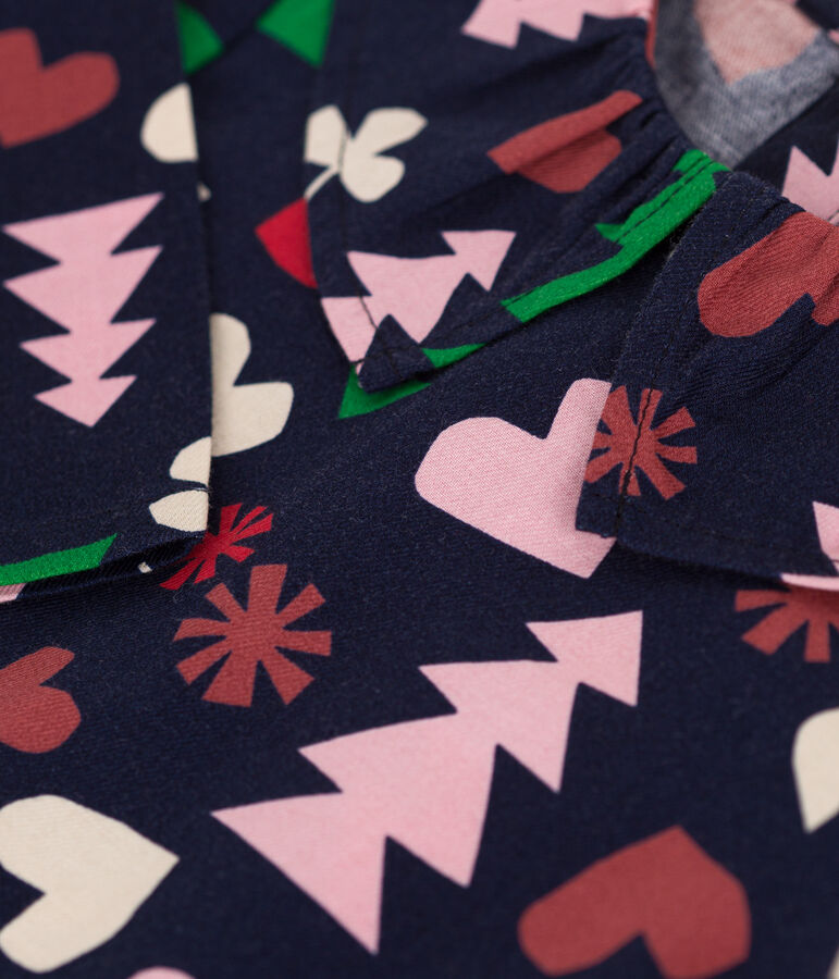 Baby-Bluse aus Flanell. blau/vielfarbig